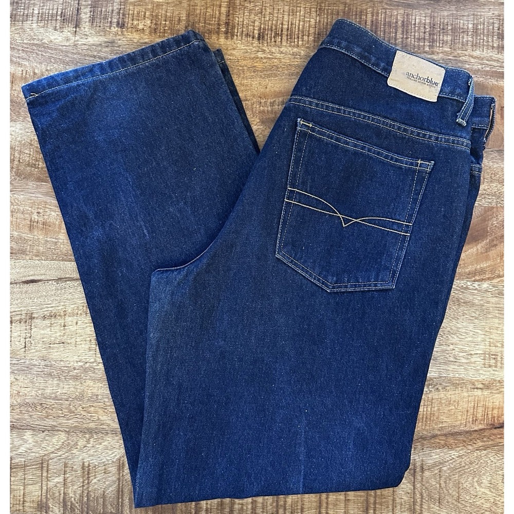Anchor Blue Y2K Baggy Men's‎ Jeans Size 36X32 Blue 9" Wide Leg Denim